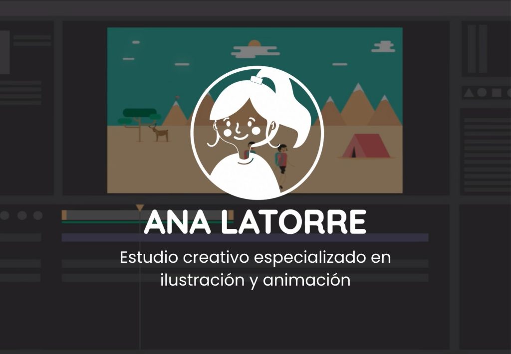 Logo de Ana Latorre, estudio creativo especializado en ilustración y animación, con personaje animado femenino