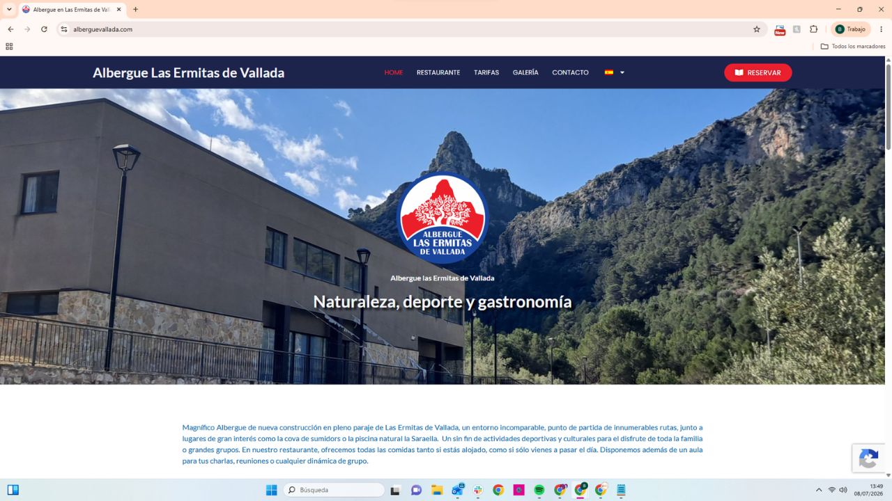 Albergue Las Ermitas de Vallada rodeado de montañas, naturaleza, deporte y gastronomía en Vallada, Valencia