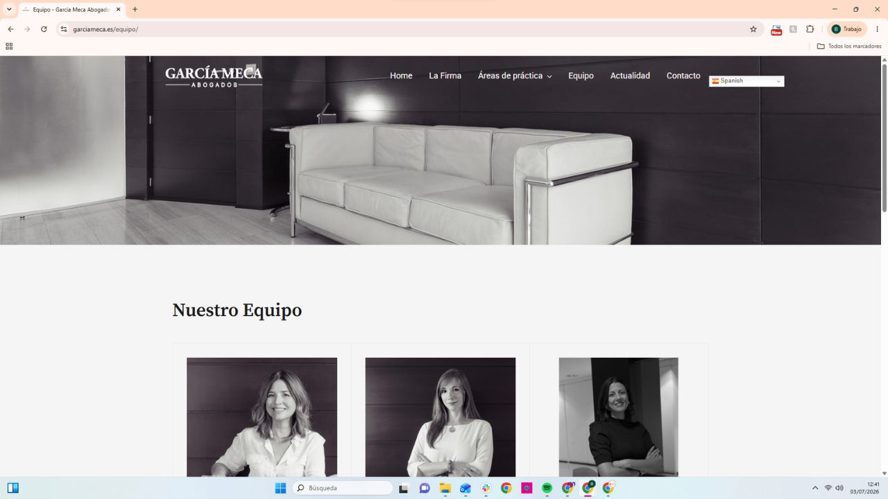 Equipo de abogadas de García Meca Abogados, despacho de abogados especializado en diversas áreas jurídicas