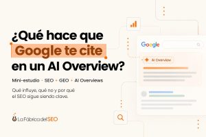 Infografía sobre qué factores hacen que Google cite tu web en un AI Overview, combinando SEO y GEO